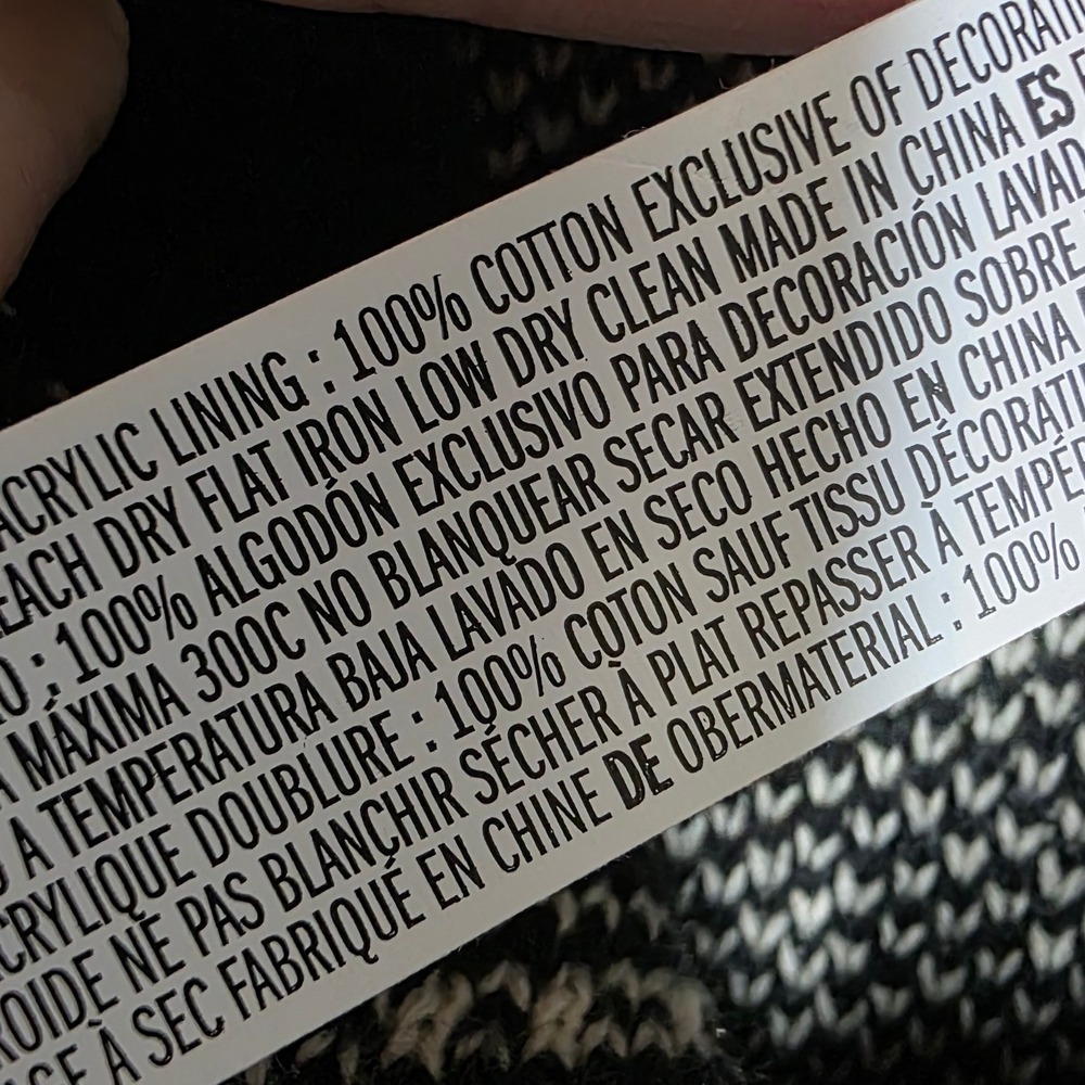 FOREVER 21 Contemporary Hooded Poncho Toggle Closure Black White Pattern M L‎ - Picture 6 of 7